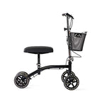 Medline Steerable Knee Walker, Large 8" Wheels, Adjustable Height and Storage Bag, Supports up to 300 lbs, Black