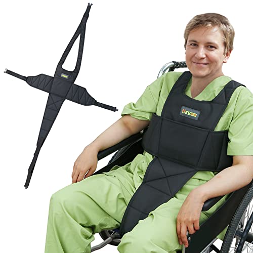 UKBOO Wheelchair Seatbelt - Safety Belt with Large Chest Pocket, Anti-Slip & Adjustable Design - Wheelchair seat Belt Ideal for Elderly and Disabled - Safety Belt for Elderly - Wheelchair Accessories