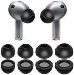 Galaxy Buds 3 Pro Memory Foam Tips Earbud, 4 Pairs Replacement Comfortable No Silicone Pain Noise Isolation Earbuds Accessories Compatible with Samsung Galaxy Buds 3 Pro - Black S/M/L/XL