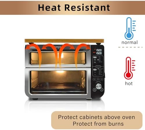 Bamboo Cutting Board Compatible with Ninja DCT401 DCT402 DCT451 Double Oven, Heat Resistant Cutting Board for Convection Toaster Oven, Air Fryer Accessories Compatible with Ninja Oven, Reclaim Space