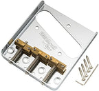 Wilkinson WTB Brass Compensated 3-Saddle Guitar Telecaster Bridge Assembly for Fender Tele Style Electric Guitar Replacement Parts, Chrome