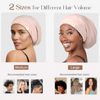 YANIBEST Slouchy Beanie Hat Satin Lined Sleep Cap Satin Bonnet Chemo Headwear Caps for Women and Men Pink