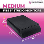 Liquid Stands Studio Monitor Sound Isolation Pads for Speakers 5" High-Density Speaker Foam Pads That Prevents Vibrations Angled Speaker Riser - Acoustic Speaker Isolation Pad for Floor, Desktop