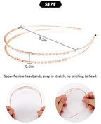 Wecoe 4 Pack Silver Rhinestone Headbands Rose Gold Metal Headbands Flower Girl Bridal Wedding Headpieces Crystal Butterfly Headbands Halloween Christmas Gifts Formal Hair Accessories For Women Girls