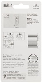 Braun Series 7 70S Electric Shaver Head Replacement, Compatible with Series 7 Shavers: 720cc, 730cc, 735s, 750cc, 760cc, 790cc, and 795cc