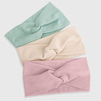 Huachi Turban Headbands for Women's Hair Wide Head Wraps Knotted Elastic Teen Girls Yoga Workout Solid Color Hair Accessories, 6 Pack