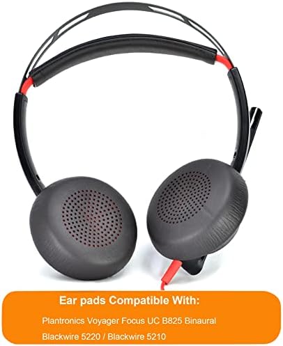 Voyager Focus UC Ear Pads - Replacement Ear Cushion Cover Compatible with Poly Voyager Focus UC, Plantronics Voyager Focus UC B825 Binaural, BLACKWIRE 5220 5210 7225, Voyager Focus 2 UC USB-A Headset