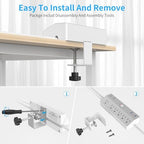 Desk Clamp Power Strip Tall, 40W Fast Charging Station,Desk Mount Desk Shelf with 6 Outlets 6USB Ports (2USB C), 10Ft Extension Cord Desk Accessories Home Office Essentials, Fit 2.48" Tabletop Edge