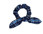 Back to School/Uniform Plaid Scrunchie bunny ear Bowknot/School Uniform Plaid/Ponytail Bow Scrunchie/Plaid Accessories (Plaid 120)