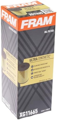 FRAM Ultra Synthetic Automotive Replacement Oil Filter, Designed for Synthetic Oil Changes Lasting up to 20k Miles, XG11665 (Pack of 1)