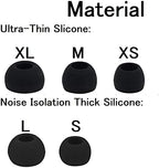 Ear Tips Compatible with Anker Soundcore P2 / P3, Silicone Ear Buds Ear Cap Ear Plug Eartips Replacement for Soundcore Life P3 / Soundcore Life P2, XS/S/M/L/XL 5 Size 5 Pairs, Black