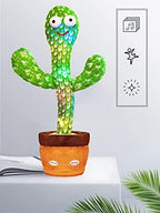 Talking Cactus Toy with LED 120 English Songs, Singing Musical Toy, Tummy Time Toy Baby Mimicking Repeats What You Say (Audio Recording & Retelling)