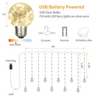 YOLIGHT Wishing Ball Curtain Lights 200 LED Window Curtain String Lights with Remote, USB Battery Powered Twinkle Globe Fairy Lights for Wedding Party Bedroom Christmas Decoration (Warm White)
