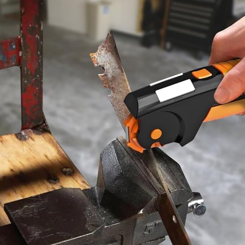 Orange Ninja All-in-1 Garden Tool & Knife Sharpener for Lawn Mower Blade, Axe, Hatchet, Machete, Pruner, Hedge Shears by Sharp Pebble
