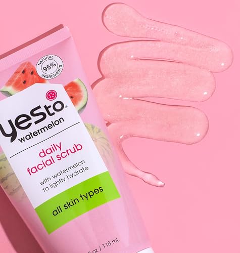 Yes To Watermelon Daily Facial Scrub, Invigorating and Exfoliating Cleanser That Melts Away Make Up, Lightly Hydrates With Antioxidants and Vitamin C, Natural, Vegan & Cruelty Free, 4 Ounce (Pack of 6)
