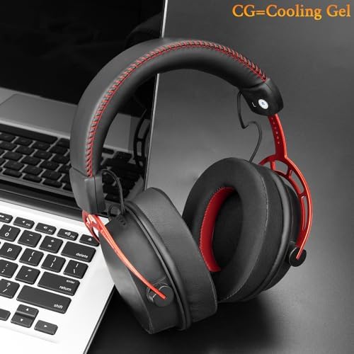 SOULWIT Cooling Gel Replacement Earpads Cushions for HyperX Cloud 1/2/3/Pro/Core/Alpha/Alpha S/Alpha Pro/Flight/Flight S/Stinger/Stinger S, CloudX Stinger/Stinger Core/Flight Headset - Black