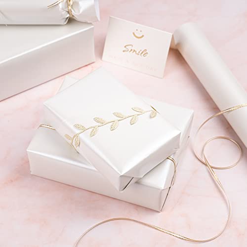 RUSPEPA Off White Metallic Wrapping Paper - Solid Color Matte Paper Perfect for Wedding, Birthday, Christmas, Baby Shower - 17.5 Inches X 32.8 Feet