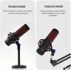 Microphone Mount Adapter for Hyperx Quadcast with 3/8" or 1/4" Screw Adapter, Works with HyperX QuadCast Microphone Stand & Boom Arm Durable Replacement Accessory for Mic (Black)