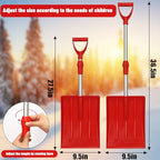 2 Pack Kids Snow Shovel, Detachable 27.5-36.5 inch Plastic Snow Shovel for Kids, Adjustable Winter Shovel Beach Shovels for Outdoor Yard Garden Activities