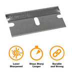 CANOPUS Single Edge Industrial Razor Blades, 100% Made in USA, Heavy Duty Straight Edge Razors, Box & Carton Cutter Replacement Blades, Glass & Paint Scraper Razor Blades (Box of 100)