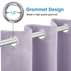 HOMEIDEAS Lilac Blackout Curtains for Bedroom 52 X 84 Inch Length 2 Panels Set Room Darkening Bedroom Curtains, Soundproof Thermal Grommet Window Curtains for Living Room for Christmas