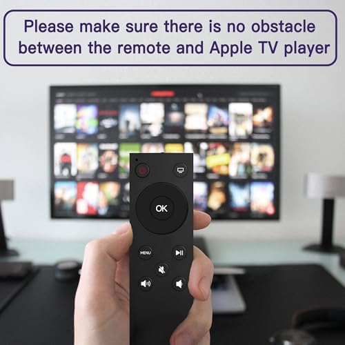 MYHGRC-Replacement Apple Remote for Apple TV/Apple TV 4K/HD/Gen 1 2 3 4th, Compatible with A1294 A1218/MA711 A1378/MC572 A1427/MD199 A1625/MGY52/MLNC2 A1842/MQD22/MP7P2(No Voice Button)