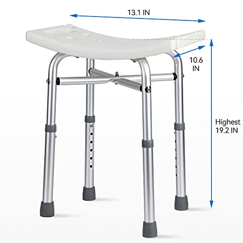 Shower Bench Shower Chair for Bathroom Bathtub with Adjustable Height Legs Bear 350 lb Capacity Slip Resistant