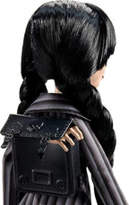 Monster High Wednesday Doll and Accessories, Wednesday Addams Collectible in Nevermore Academy Uniform with Thing and Backpack, Doll Stand