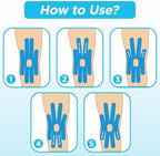 OK TAPE One-Structure K-Tape Patches | Precut for Knee Kinesiology Tape | Pain Relief and Accessories | 10 Pcs and Black