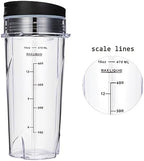 16oz Replacement Cups for Ninja QB3001SS Fit Compact Personal Blender, with Lids- 2 Pack.