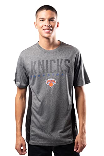Ultra Game NBA New York Knicks Mens Active Tee Shirt, Charcoal Heather, Medium