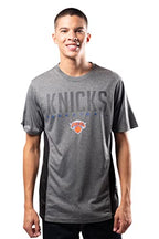 Ultra Game NBA New York Knicks Mens Active Tee Shirt, Charcoal Heather, Medium