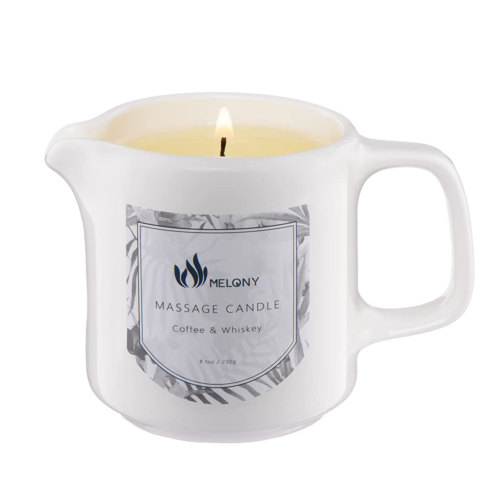 MELONY Massage Oil Candles for Home SPA (Coffee & Whiskey) | 2.82oz