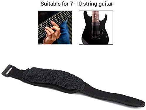 Facmogu 2PCS Guitar String Mute Dampener, Guitar String Cover Belt, Adjustable Bass Guitar Mute Silencer, Fretboard Muting Straps, Guitar Noise Damper Tape, Musical Instrument Accessories - Black