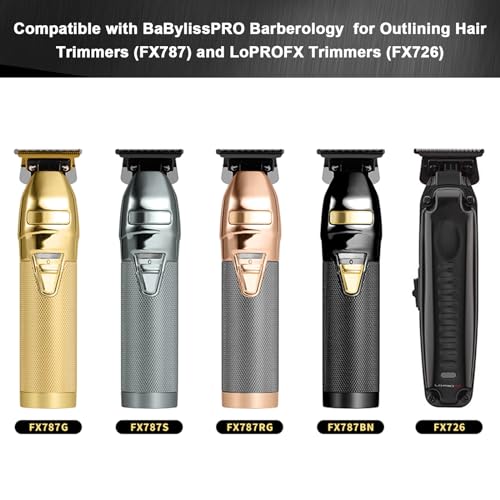2pcs Trimmer Replacement Blade for BaByliss PRO Trimmer FX787 & FX726,DLC 2.0 Blades Compatible with BaByliss Barberology Trimmer Blades,Black