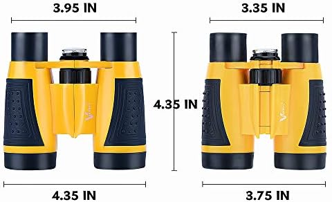 Compact Binoculars for Kids Bird Watching Hiking Camping Fishing Accessories Gear Essentials Best Toy Gifts for Boys Girls Children Toddler Waterproof 5X30 Optical Lens Including Compass