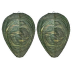 2 Pack Wasp Nest Decoy Waterproof Hanging Wasps Deterrent Fake Wasp Repellent for Hornets Wasps Yellow Jackets Outdoor,Garden,Yard