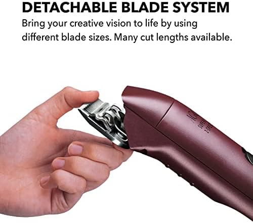 Andis 23375 Professional UltraEdge Super 2-Speed Detachable Blade Clipper – Rotary Motor with Shatter-Proof Housing, Runs Calm & Silent, 14-Inch Cord - for All Coats & Breeds - 120 Volts, Burgundy