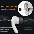 Memory Foam Ear Tips for AirPods Pro 1st & 2nd Gen, Replacement Ear Tip Premium, Perfect Noise Reduction, Ultra-Comfort, Anti-Slip Earbud, Fit in The Charging Case (S/M/L, Black)