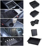 Center Console Organizer Tray 5PCS for Tesla Model Y Accessories 2024 2023 2022 2021 2020, Armrest Storage Tray and Hidden Storage Box, Cup Holder Insert, Under Seat Storage Box