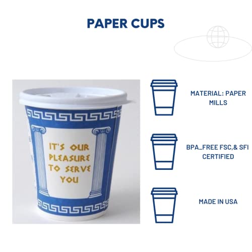 AMAZING GOODS [50 Pack 10 oz NEW YORK Paper Coffee Cups, Disposable Paper Coffee Cup with Lids, Hot/Cold Beverage