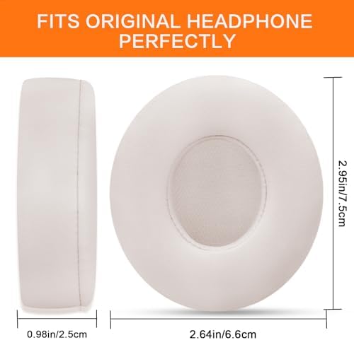Ear Pads Replacement for Beats Solo 3 - GVOEARS Earpad Cushions Covers for Solo 2 Solo 3 Wired Wireless ON-Ear Headphones with Noise Isolation Memory Foam Protein Leather (Light Pink)