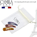 Camila Paris CP2933 French Hair Barrettes Clips, Snap Hair Slides Clic Clac for Women, Styling Girls Side Slide-in Metal Snap Pin Hair Accessories for Women. Strong Hold, No Slip Grip, Made in France