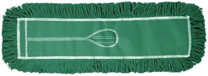 Commercial Dust Mop Replacement Head - 24 x 5 in. Cotton Nylon Reusable Mop Head- Industrial Dust Mop Refill for Floor Cleaning & Janitorial Supplies, Green