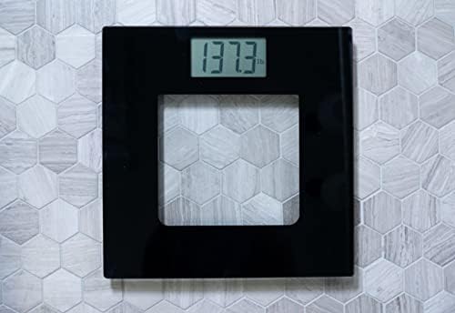 Extra Wide Glass Talking Digital Scale | The Bathroom Scale That Talks | Accurate Visual & Voice Display Digital Scale for Body Weight | 395 Pounds Max | Wide Width Tamper Glass | Large LCD Display