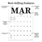 TF PUBLISHING January 2024 - December 2024 Medium Art Poster Wall Calendar | 12 Month Vertical Home or Office Desk Calendar | Monthly Portrait Grids For Appointments | Minimalist Design | 17" x 12"
