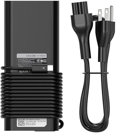 Original Replacement for Dell 130W Laptop Charger USB C Type C Slim AC Power Adapter for Dell Xps 17,Precision 5550 5530 2in1,XPS 15 2in1 9575，DA130PM170 HA130PM170 0K00F5 K00F5 0M0H25 M0H25 T4V18