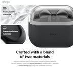 elago Compatible with Samsung Galaxy Buds 3 Case & Galaxy Buds 3 Pro Case, Duo Case with Carabiner, Premium Silicone + TPU Cover, Wireless Charging, Headphone Accessories, for Men, for Women (Black)