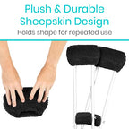 Vive Sheepskin Crutch Pads & Hand Grips for Adults, Kids, Crutches, Armpits - Accessories Knee Scooter Foot Injuries Pillow for 5ft Medical 6 feet Youth Padding Arm Underarm Folding Walking Crutches