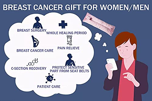 Wumimi Mastectomy Pillow Post Surgery Seat Belt Pillow Cushions Pads Protector for Breast Cancer Port Pacemaker Heart Surgery C-Section Recovery (Pink)
